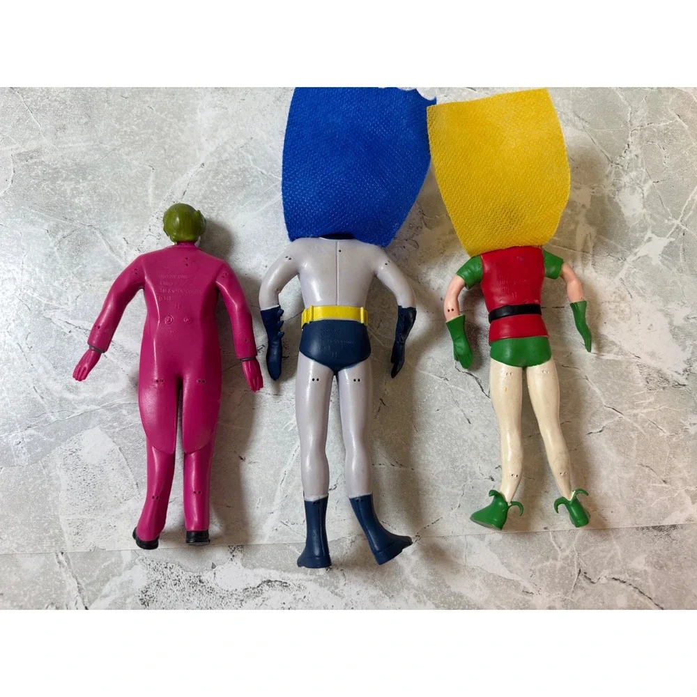 NJ Croce DC Comics 1966 Batman Robin Joker Bendable Action Figure Set‎ 3pc 2014